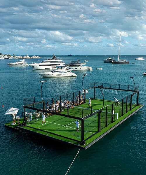 miami debuts first floating padel court made from recycled shipyard steel