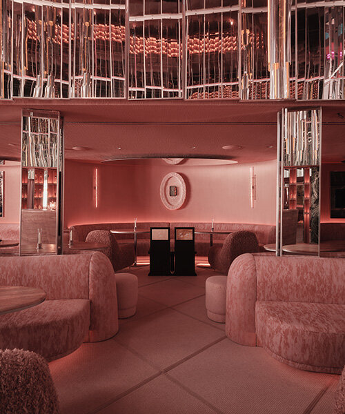 MPNYC brings pink travertine and green marble reflections to koumkan hotel bar in athens