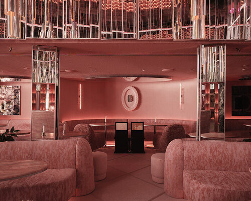 MPNYC brings pink travertine and green marble reflections to koumkan hotel bar in athens