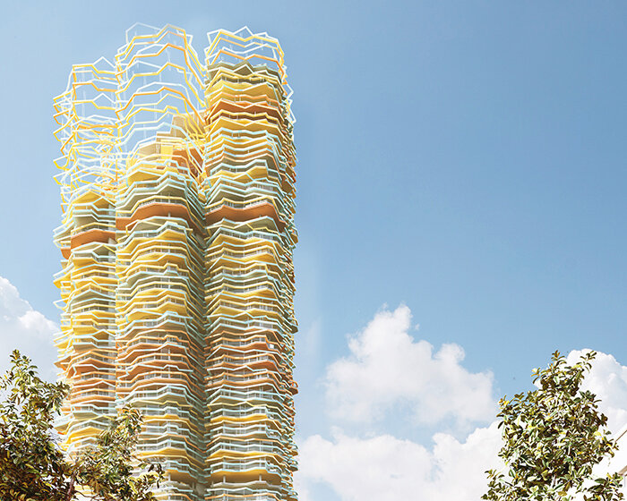 selgascano + FRPO plan kaleidoscopic 'rozafa hotel tower' as vivid icon for shkodra, albania